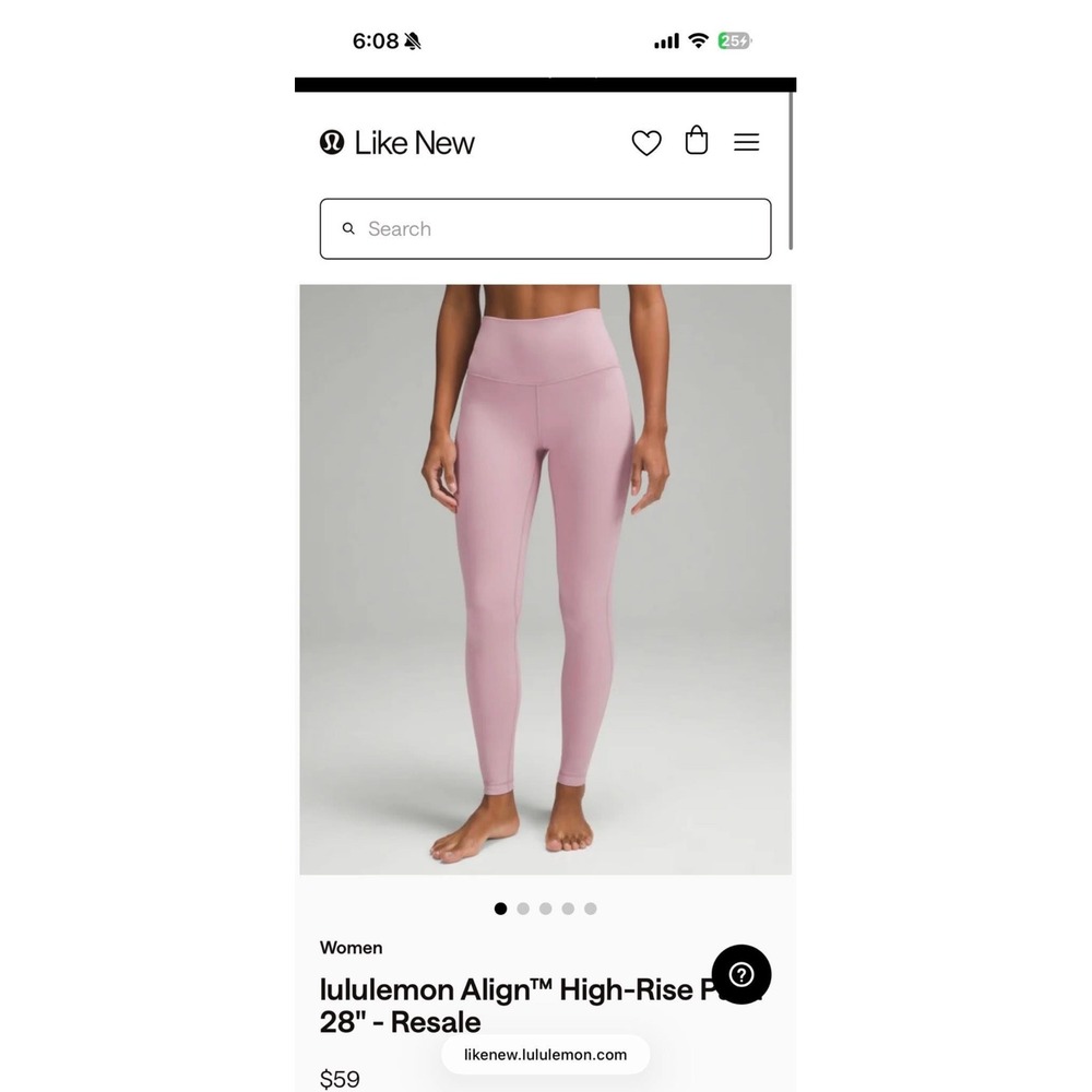 Lululemon Lot of 2 Align High-Rise Pant 25" Neon‎ Yellow Pink Leggings Size 4 - Picture 2 of 5